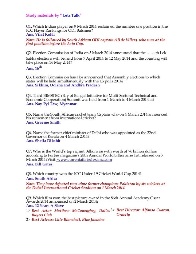 current affairs 2014